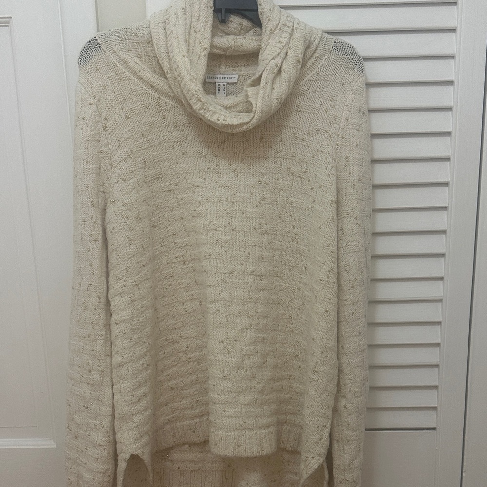 Cozy Cream Cowl Neck Sweater - Size medium - very gently used